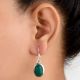 92.5 Sterling silver Earring Green Onyx Hook Everday Earring