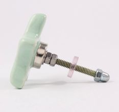 Solid Sage Green Star Ceramic Cabinet Knob