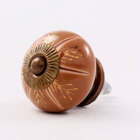 Golden Leaf Ceramic Floral Drawer Knob Online