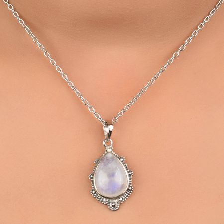 92.5 Sterling Silver Pendant Handmade Pear Shape Pendant