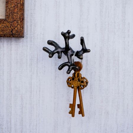 Antique Deer Horn Iron Decorative Wall Hook-3 Pieces