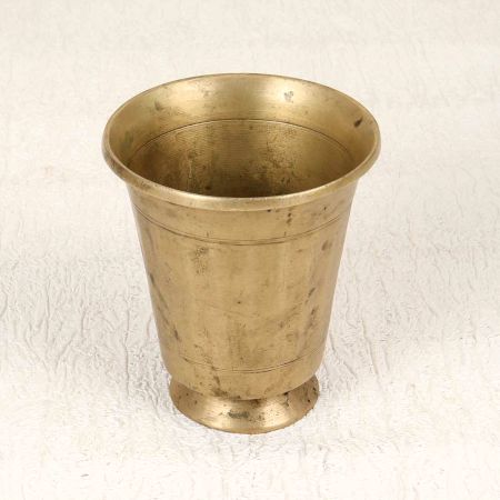 Vintage Brass Holy Panchpatra Water Pot for Hindu Rituals