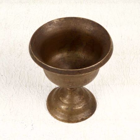 Traditional Handmade Brass Holy Cup with Stand for Decor
