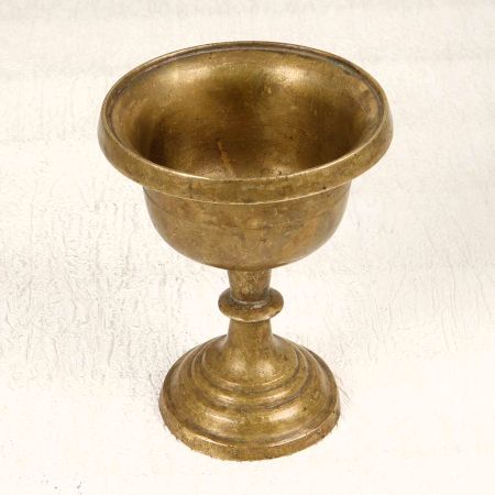 Vintage Finest Brass Holy Cup with Stand in Brown Finish