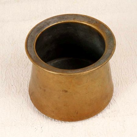 Vintage Finest Brass Panchpatra Pot in Brown Finish for Decor