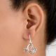 92.5 Sterling Silver Earrings Om Ganesh Drop Dangle Earrings