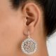 92.5 Sterling Silver Earrings Dot and Scroll Dangle Earrings