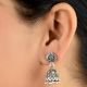 92.5 Sterling Silver Earrings Intricate Leaf Tribal Bell Dangle jhumkis