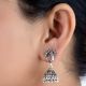 92.5 Sterling Silver Earrings Dancing Peacock Feathers Stud Jhumkis Party Wear