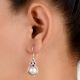 92.5 Sterling Silver Earrings Round Moonstone Designer Earrings