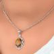 92.5 Sterling Silver Tiger Eye Pendant Statement Jewelry Oval Stone Designer Pendant