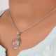 92.5 Sterling Silver Pendant Rose Quartz Decorative Border Pendant