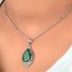 92.5 Sterling Silver Pendant With Oval Shape Green Malachite Cut Stone Pendant