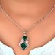 92.5 Sterling Silver Green Malachite Pendant In Square And Round Shape