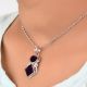 92.5 Sterling Silver Amethyst Pendant In Square And Round Shape