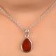 92.5 Sterling SilverÂ Pendant Round Cut Red Carnelian Handcrafted Jewelry