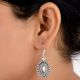 Oval 92.5 Sterling silver Dangle Earrings Heavy Filigree Drop Earrings