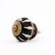 Black Floral Ceramic Cabinet Knob-6 Pieces