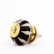 Black Floral Ceramic Cabinet Knob-6 Pieces