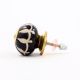 Black Floral Ceramic Cabinet Knob-6 Pieces