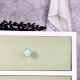 Sea Green Crackle Ceramic Cabinet Knob With Gold Work-6 Pieces