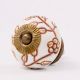 6 Pieces Modern Brown Golden Floral Cabinet Knob