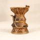 Tribal Art Cobra Oil Lamp Made of Brass in Brown Finish