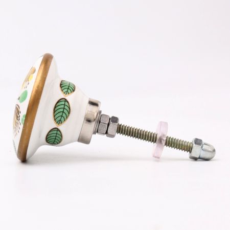 Crown Imperial Flower Golden Pattern Ceramic Cabinet Knobs Online