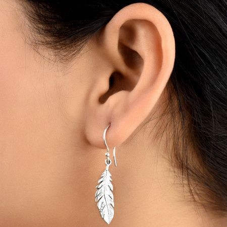 Long leaf 92.5 Sterling silver daily Wear earrings