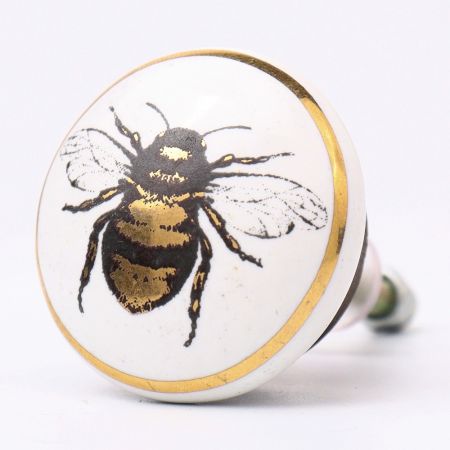 Golden Bumble Bee Flat Ceramic Cabinet knobs