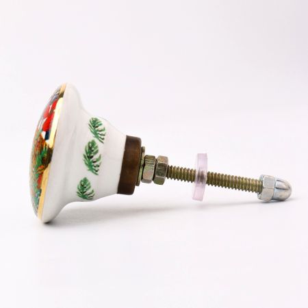 Tropical theme Jaguar Ceramic Cabinet Knobs with gold work