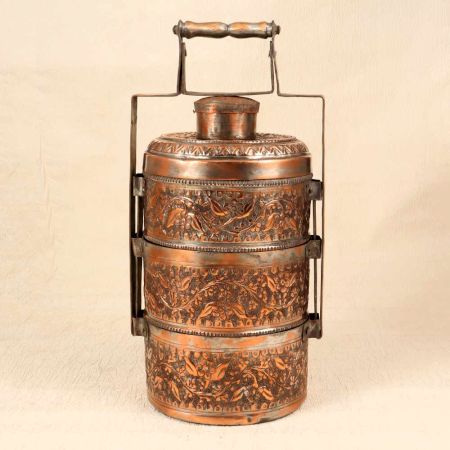 High Quality Copper Lunch Box in Islamic Art for Collection