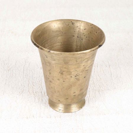 Handmade Finest Brass Holy Cup in South Indian Art for Decor