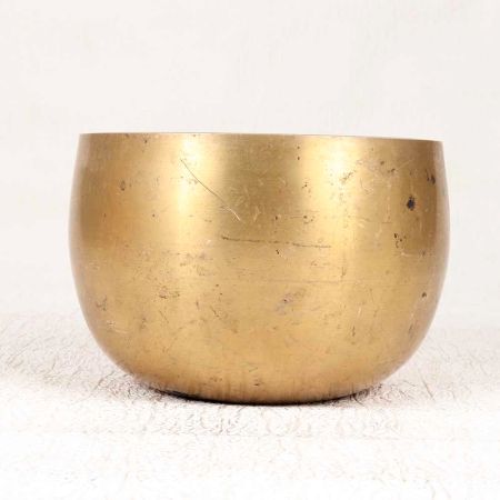 Handmade Brown Vintage Brass Om Singing Bowl for Meditation