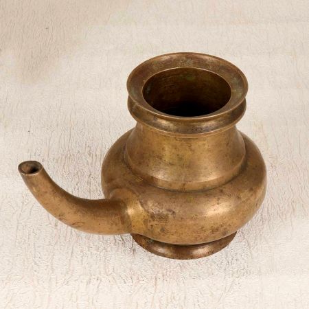 South Indian Brass Holy Water Pot with Spout for Decoration