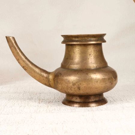 South Indian Brass Holy Water Pot with Spout for Decoration