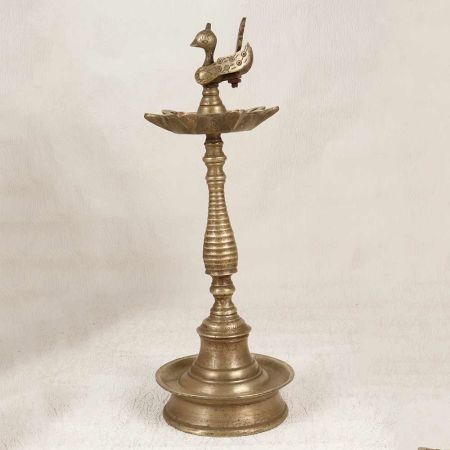 Beautiful Handmade Brass Peacock Oil Lamp for Prayer Room
