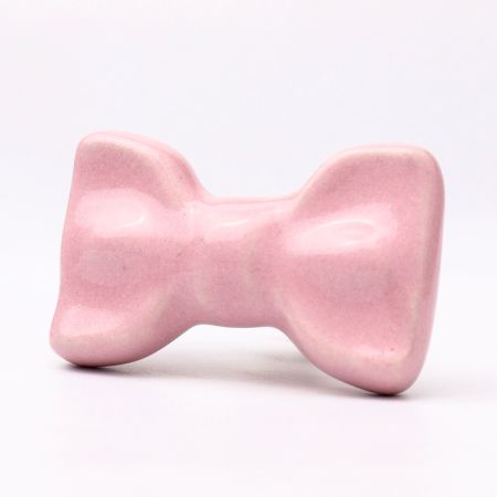 Pink Ceramic Bow Cabinet Knob-6 Pieces