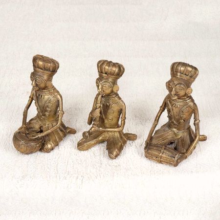 Handmade Finest Brass Musicians Statue for Decoration in Set of 3