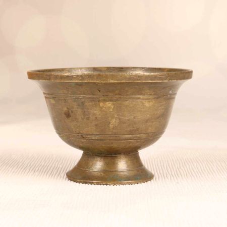 Handmade Finest Brass Kumkum Tilak Cup in Brown Finish