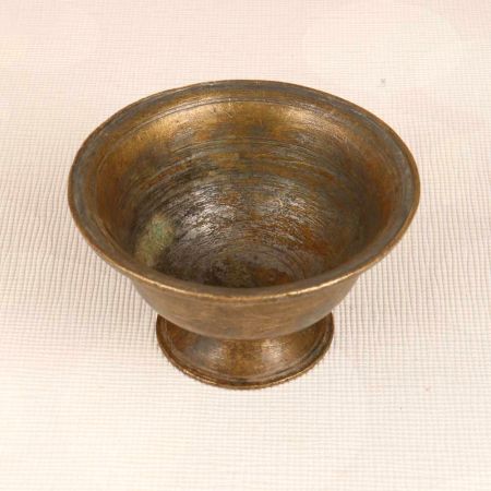 Indian Traditional Brass Kumkum Cup in Vintage Brown Finish