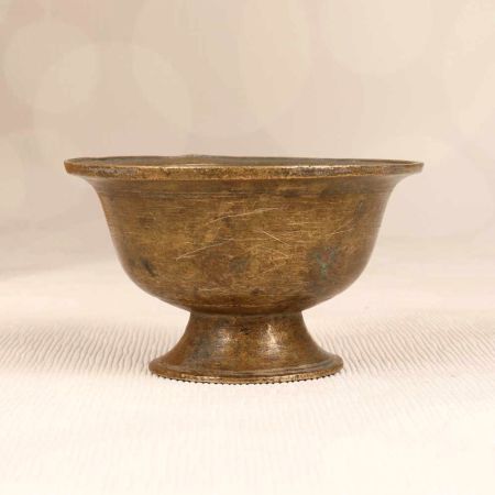 Indian Traditional Brass Kumkum Cup in Vintage Brown Finish