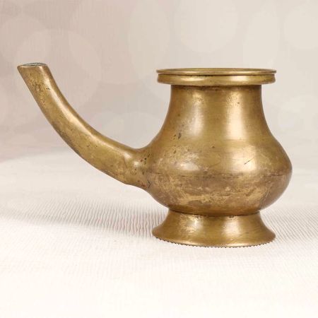 Vintage Handcrafted Holy Water Pot with Spout Made of Brass
