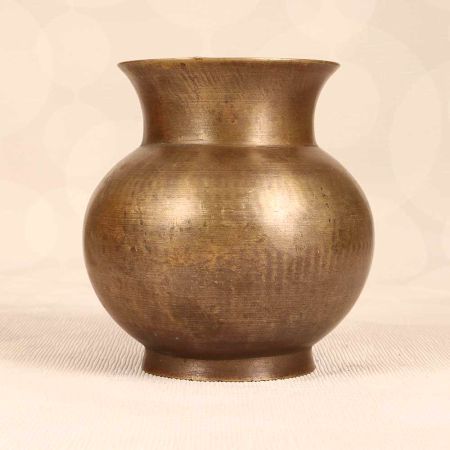 Plain Finish Handmade Brass Holy Water Pot for Rituals