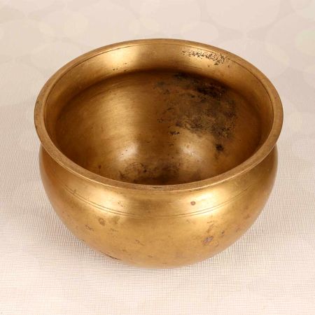 Handmade Plain Brown Finish Holy Water Pot Made of Brass