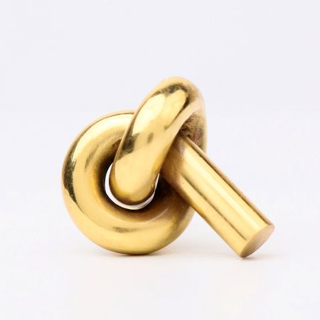 Handmade Solid Golden Brass Knot Cabinet Knob-6 Pieces