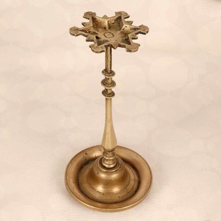 6 Jyots Finest Brass Oil Lamp from South India for Temple