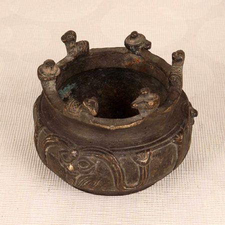 Handmade Brass Holy Shiva Lingam Nandi Pot for Rituals