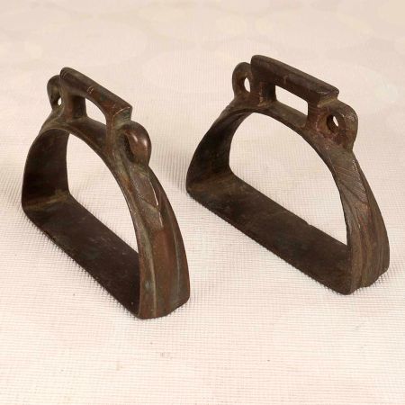 Handcrafted High-Quality Brass Horse Stirrups in Brown Finish in Pair