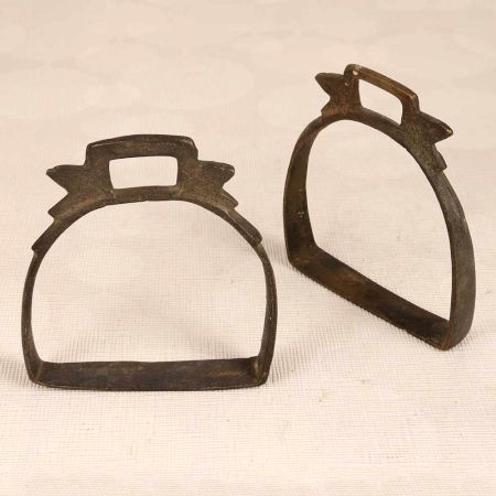 Indian Handcrafted Brass Horse Stirrups for Collection in Pair